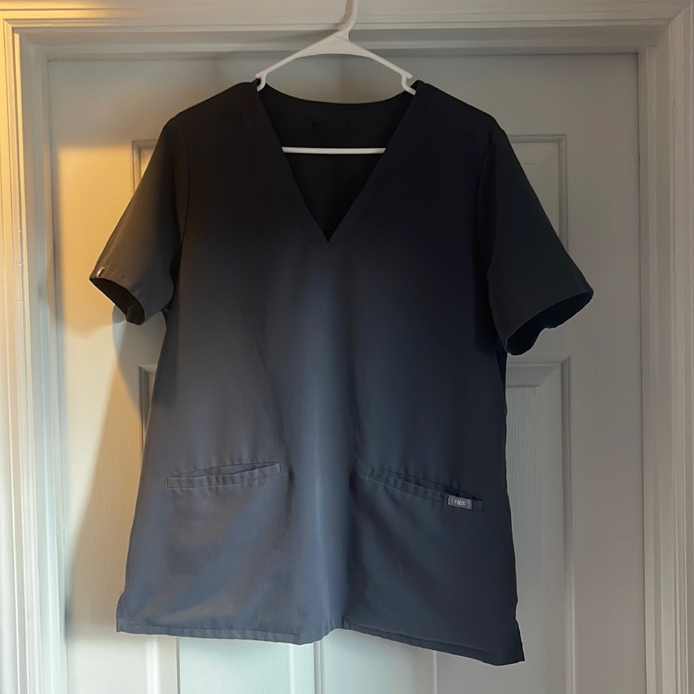 Charcoal Grey Figs Scrub Top